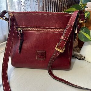 Dooney & Bourke Burgundy Florentine Vacchetta Leather Allison Crossbody Bag